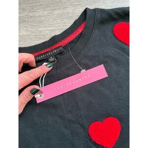 Jane and Delancey sweatshirt Romantic Retro feminine 3D Heart love NWT Medium